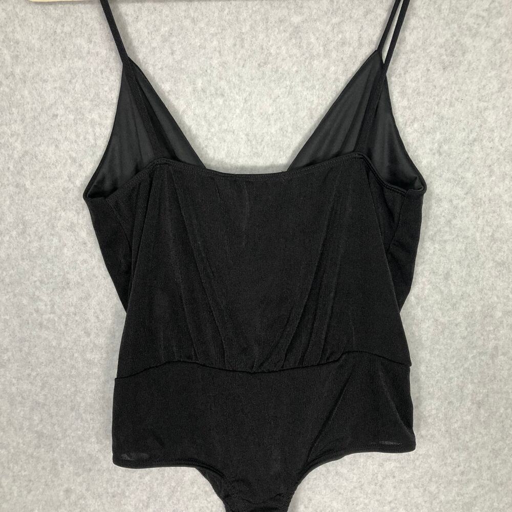 21 Saints Bodysuit Womens Black Medium Wrap Goth Sexy Festival Sleeveless Plunge - Picture 5 of 10